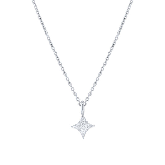 Silver Star of Hope Diamond Necklace- 1/10ct