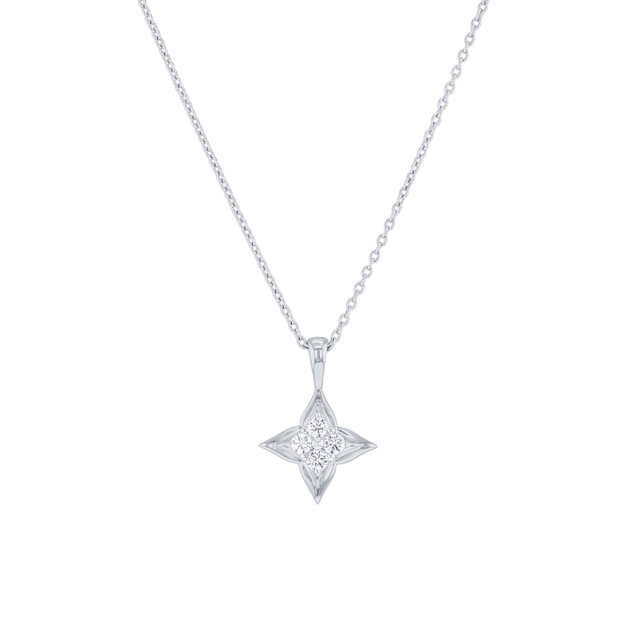 Silver Star of Hope Diamond Necklace- 1/4ct