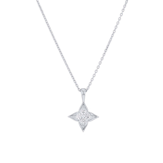 Silver Star of Hope Diamond Necklace- 1/4ct