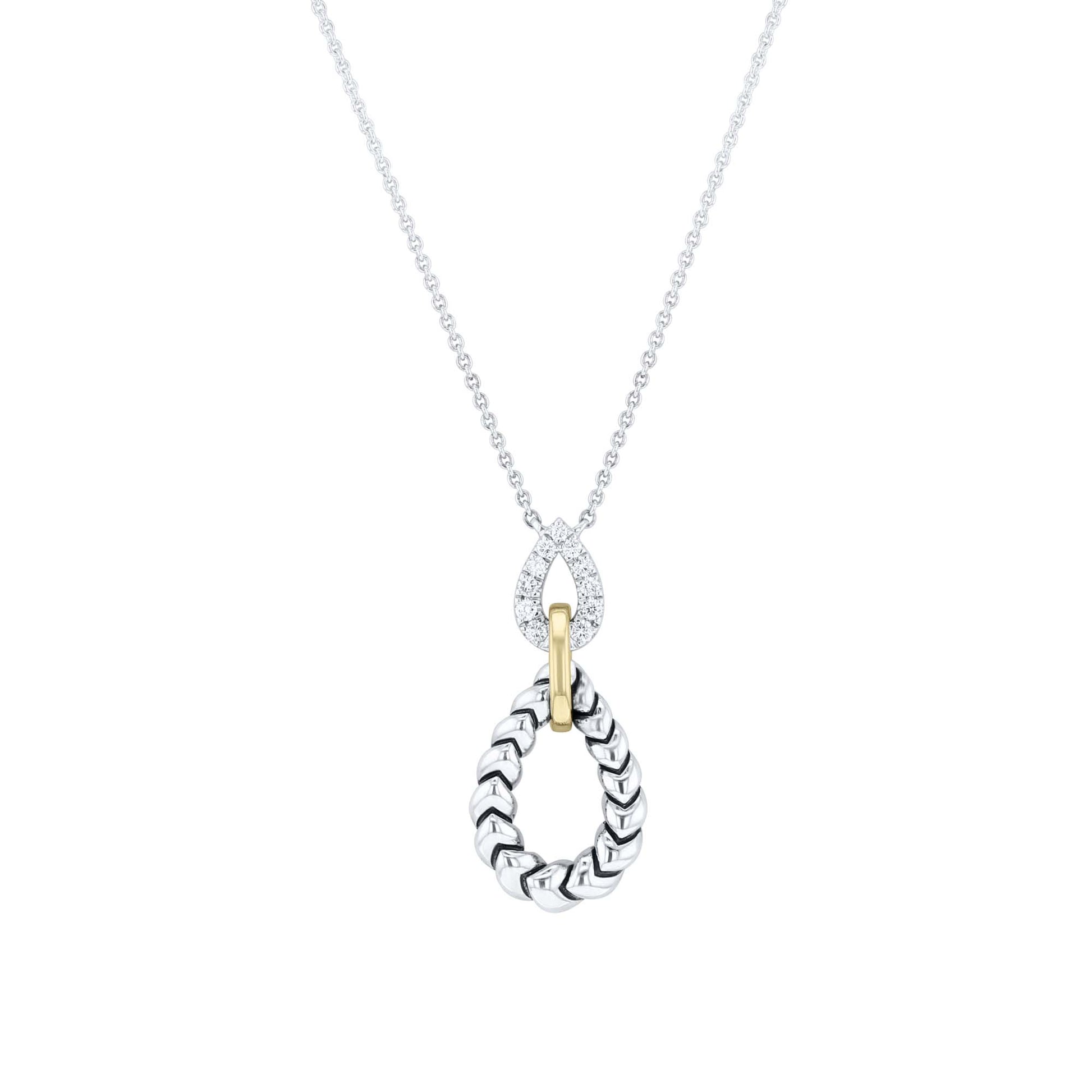 Silver Sloane Pear Diamond Necklace