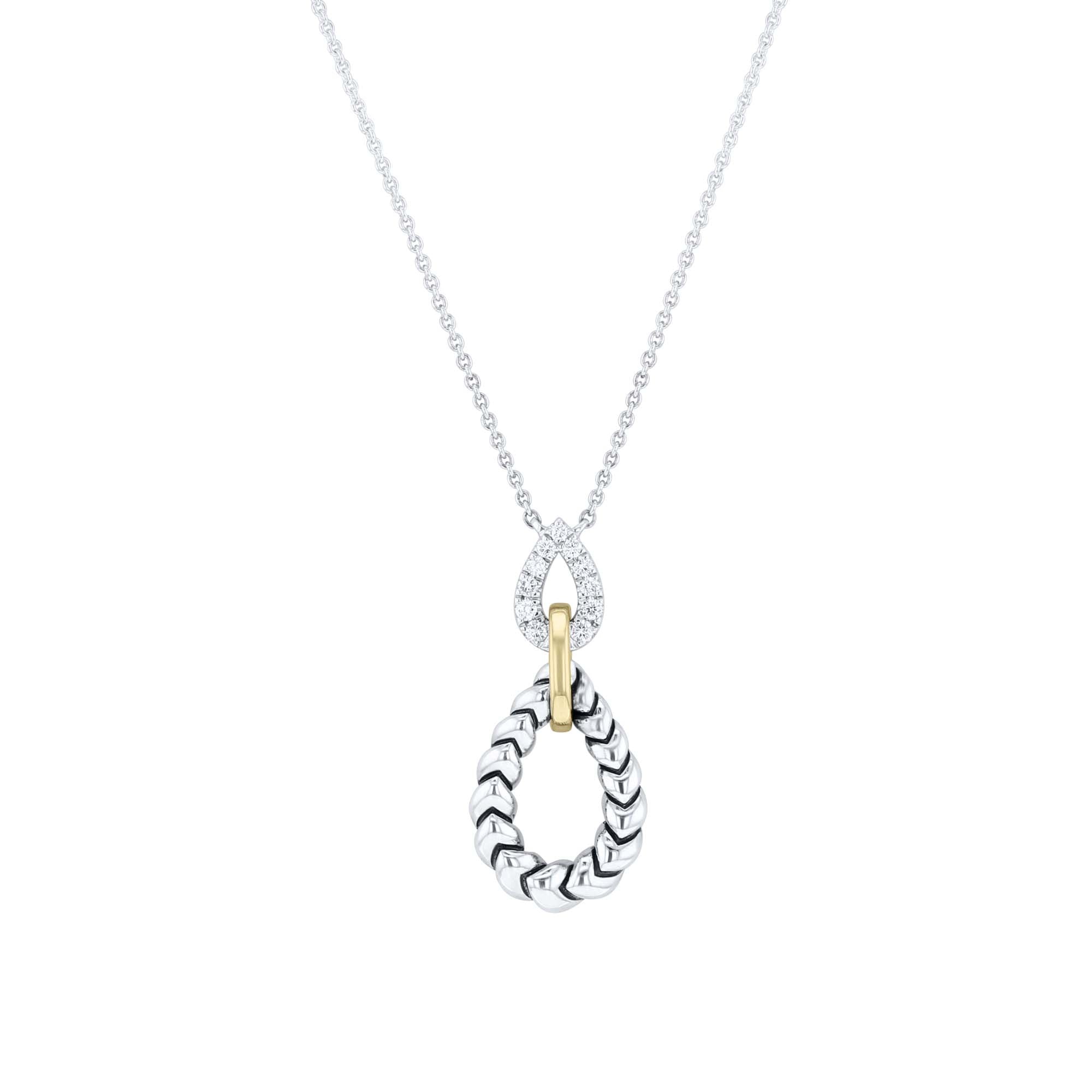 Silver Sloane Pear Diamond Necklace