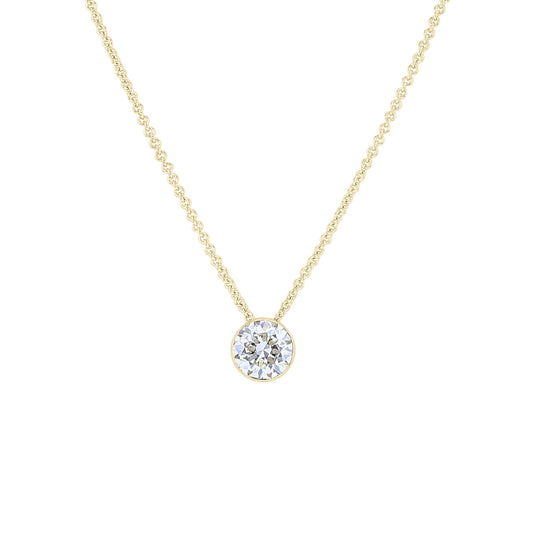 Naked Solitaire Diamond Bezel Necklace 1ct