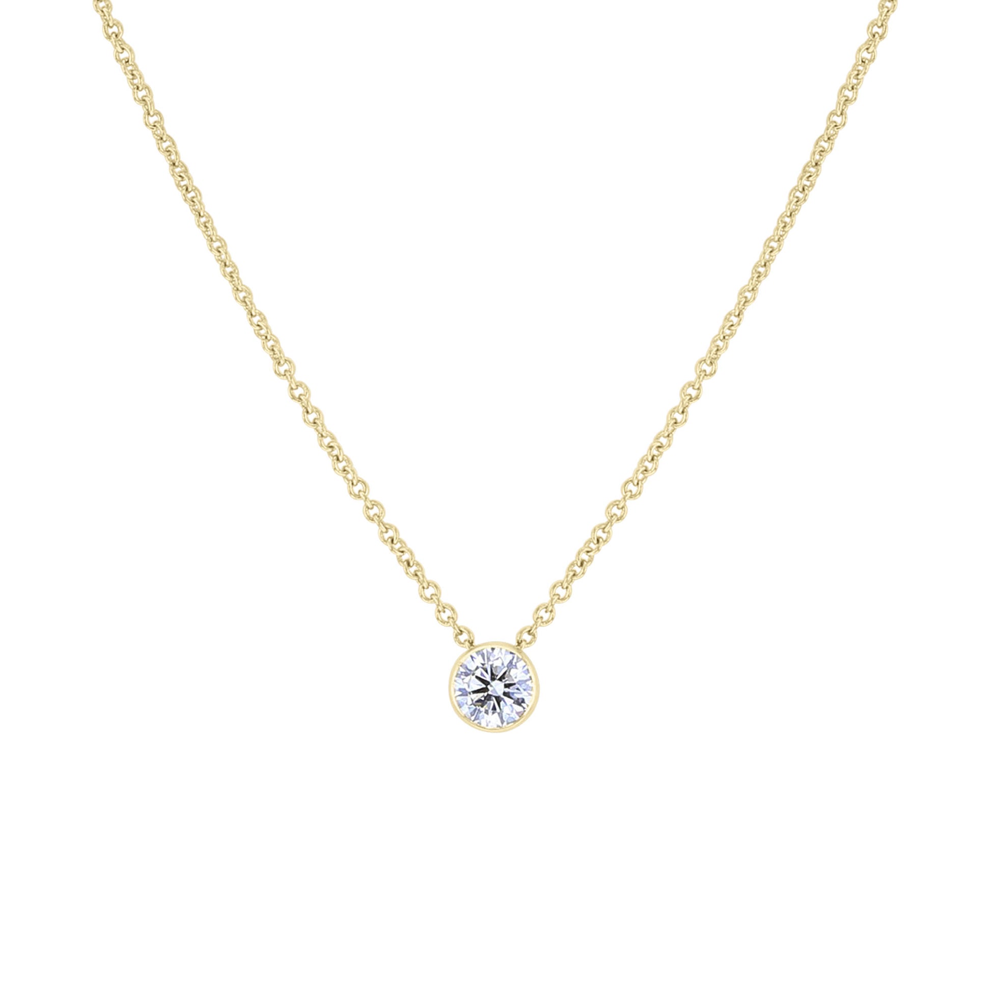 Naked Solitaire Diamond Bezel Necklace 1/4ct