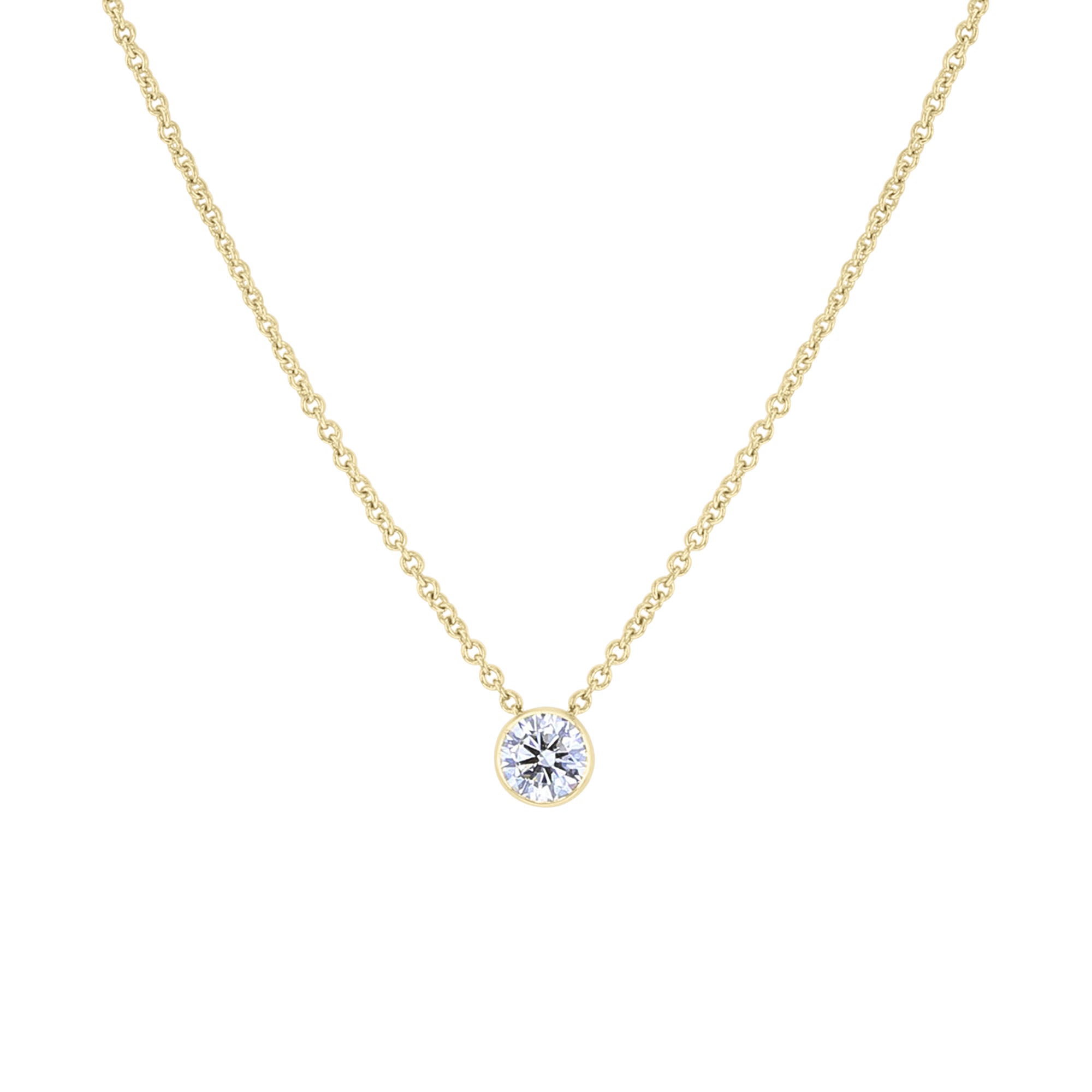 Naked Solitaire Diamond Bezel Necklace 1/4ct