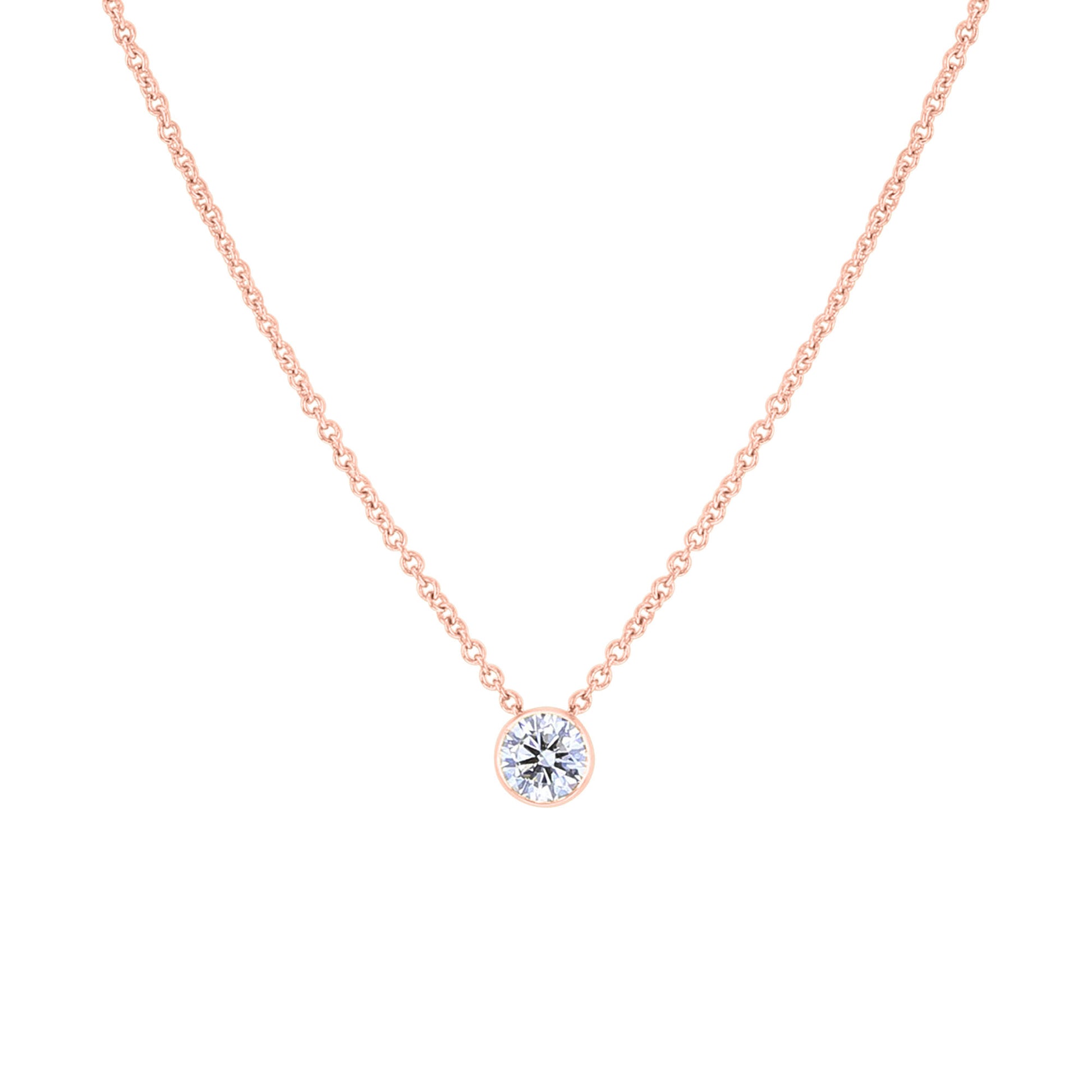 Naked Solitaire Diamond Bezel Necklace 1/4ct