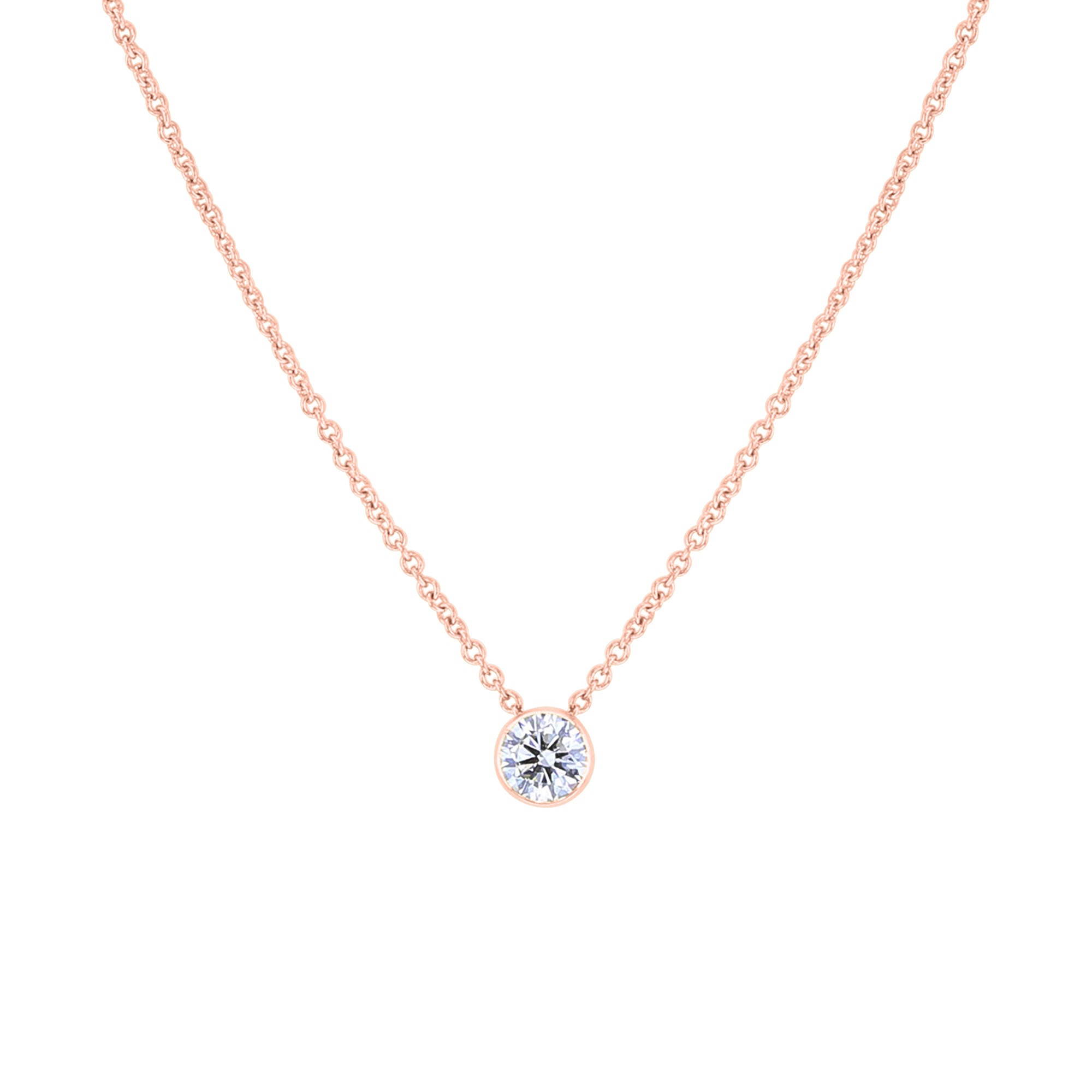 Naked Solitaire Diamond Bezel Necklace 1/4ct