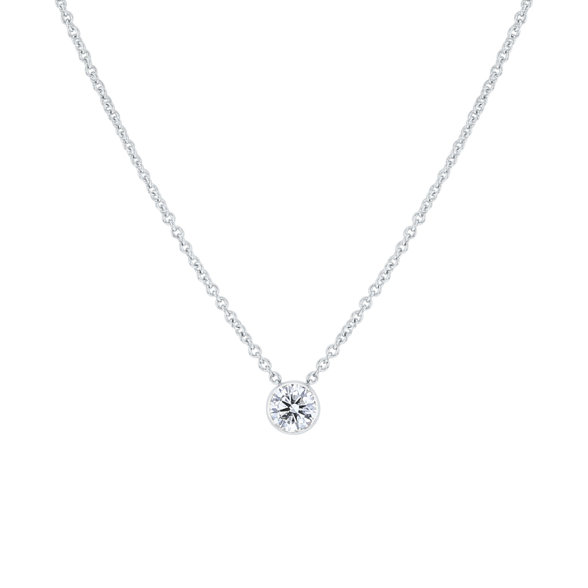 Naked Solitaire Diamond Bezel Necklace 1/4ct