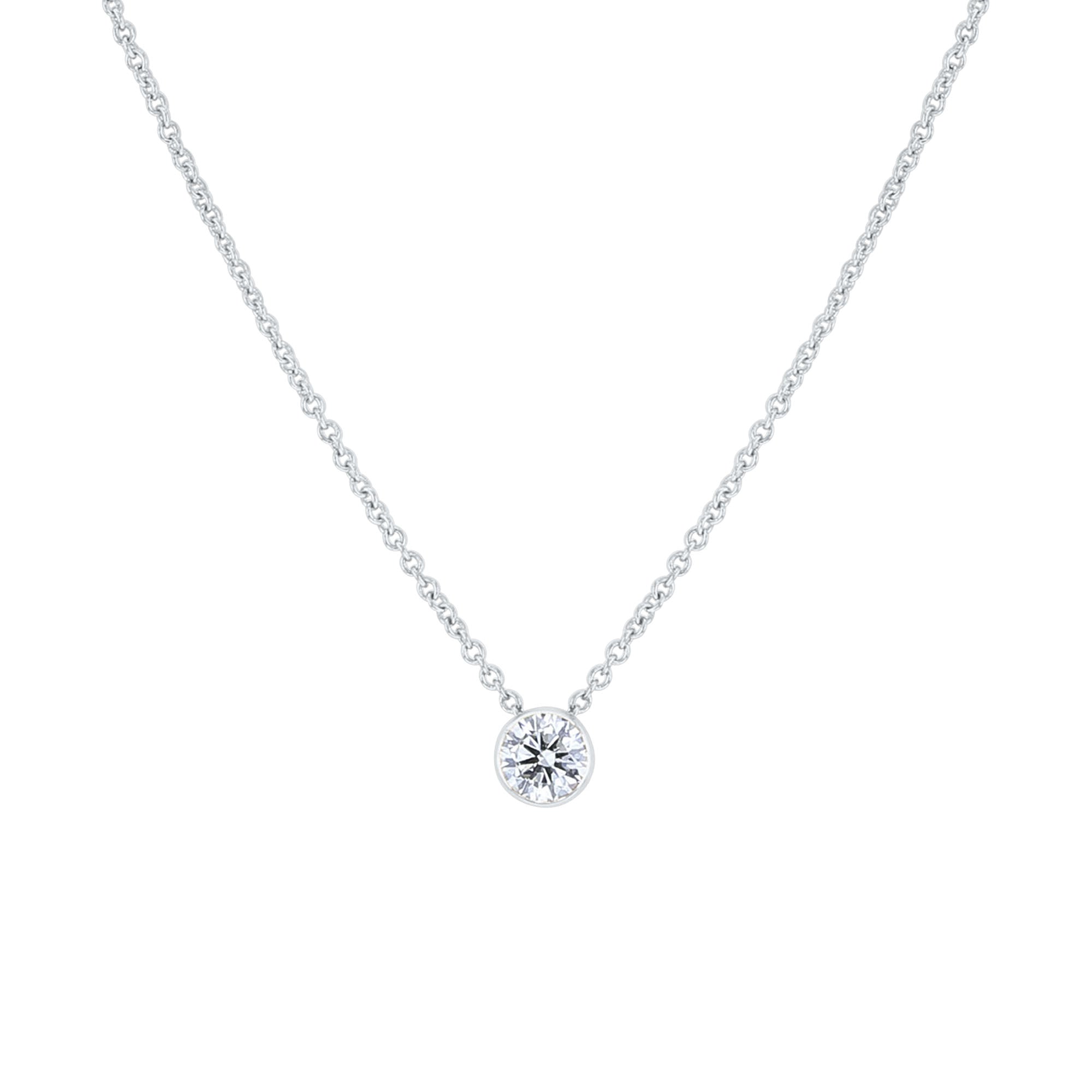 Naked Solitaire Diamond Bezel Necklace 1/4ct