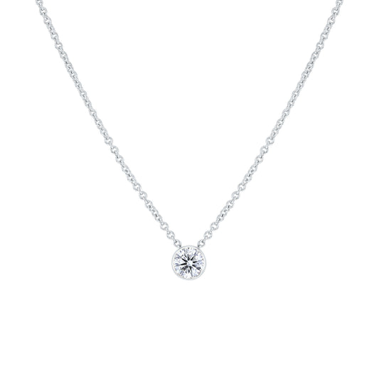 Naked Solitaire Diamond Bezel Necklace 1/4ct