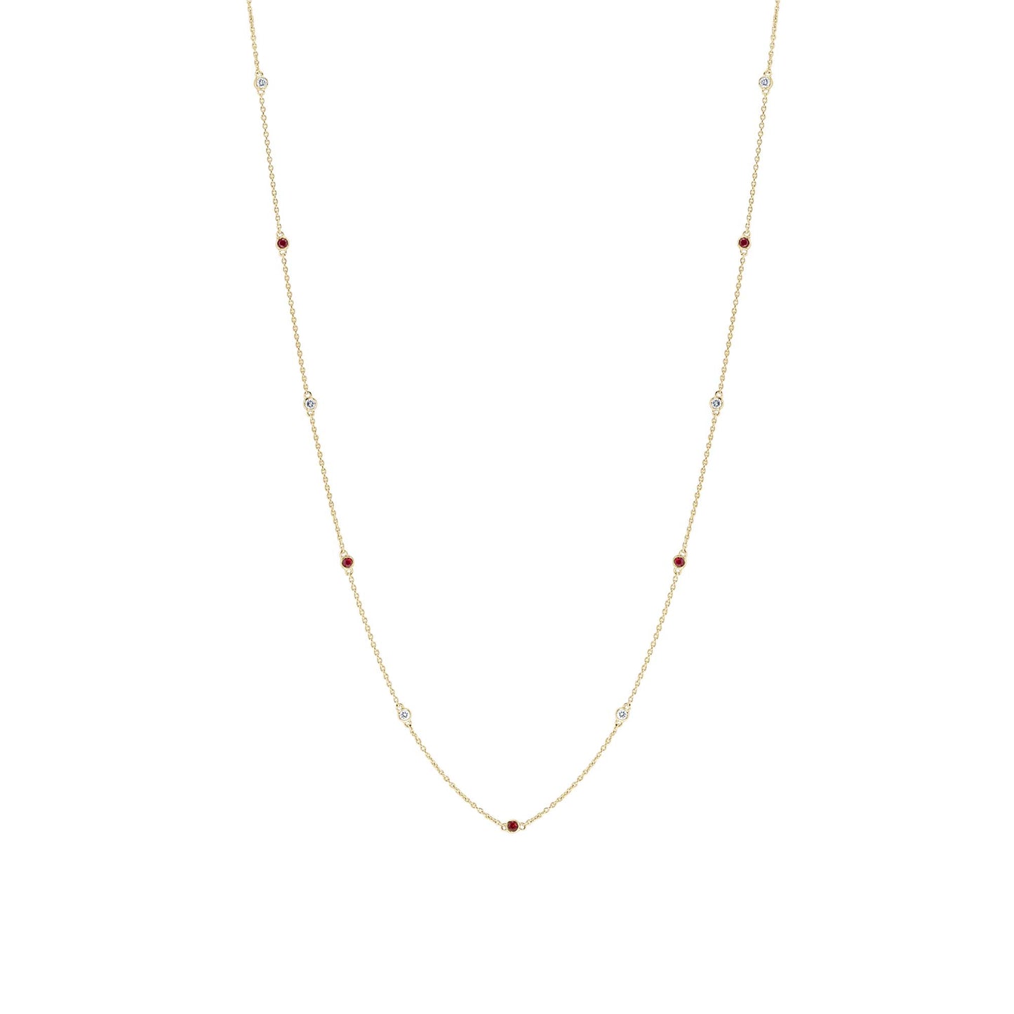 Orchid Ruby and Diamond Station Necklace