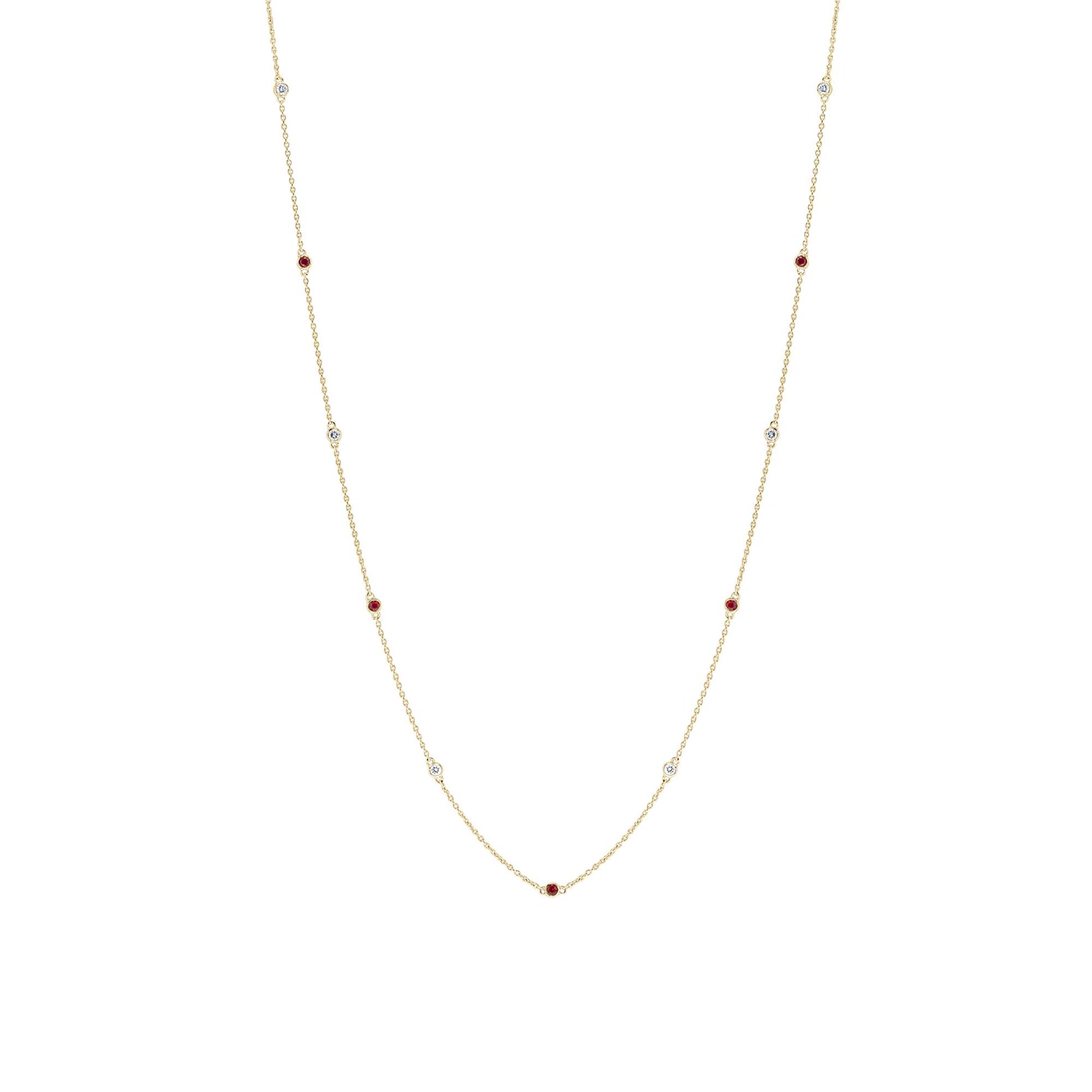 Orchid Ruby and Diamond Station Necklace