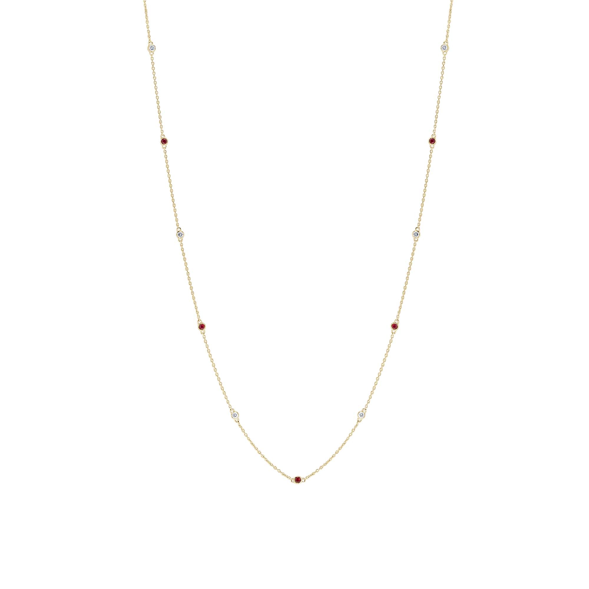 Orchid Ruby and Diamond Station Necklace