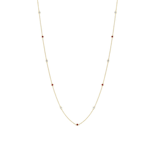 Orchid Ruby and Diamond Station Necklace