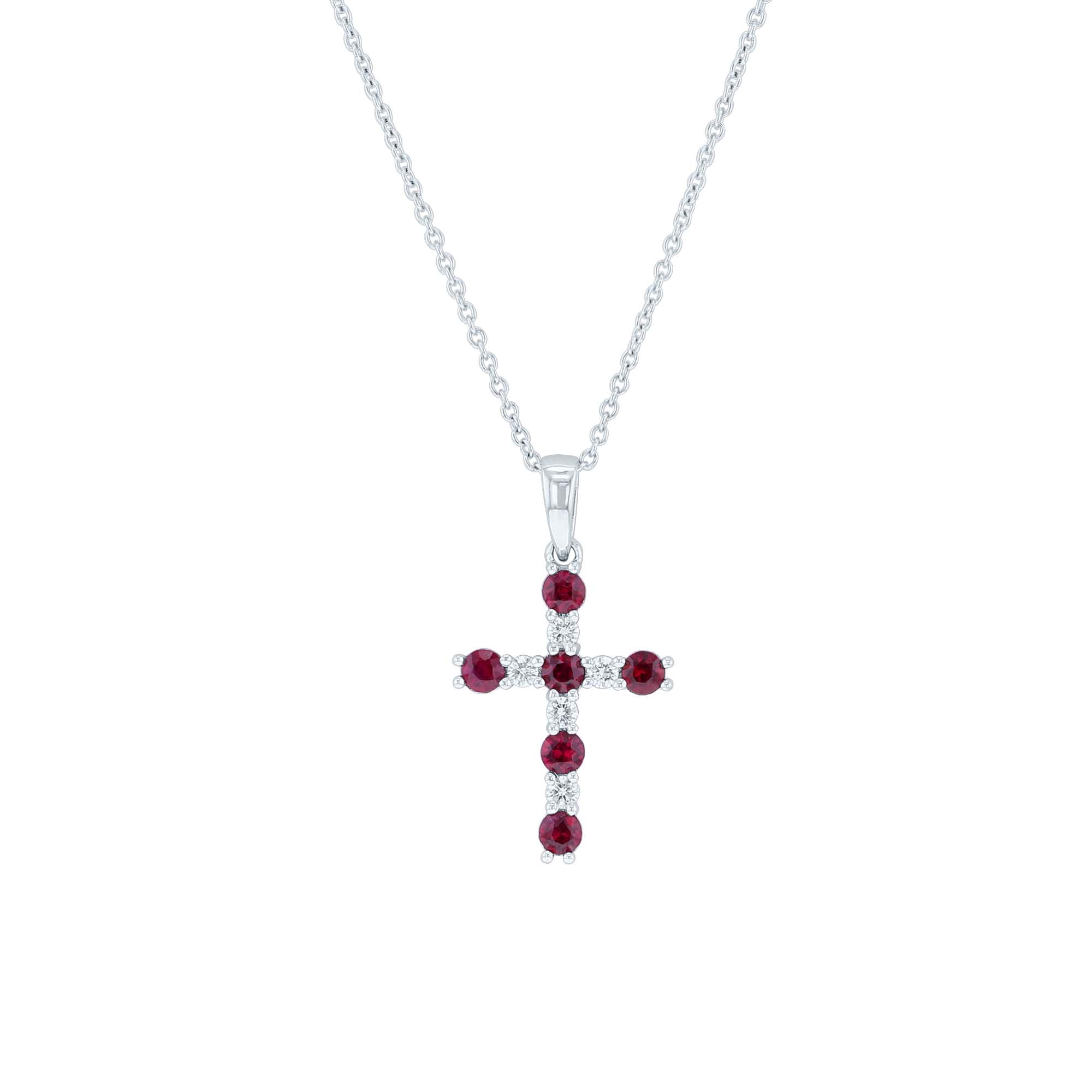 Divine Light Ruby & Diamond Cross Necklace – Steven Singer Jewelers