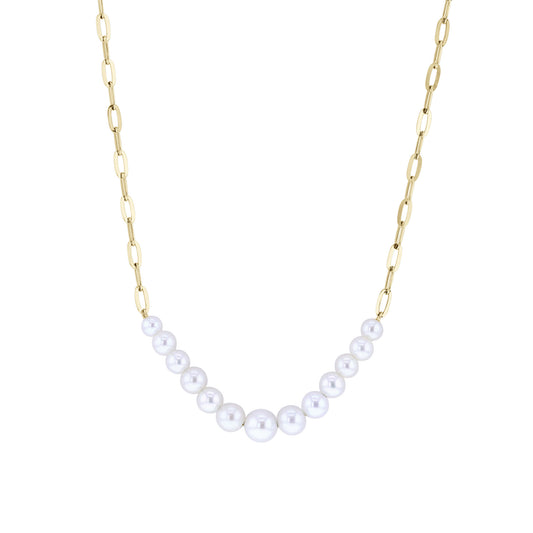 Michelle Pearl Paperclip Chain Necklace