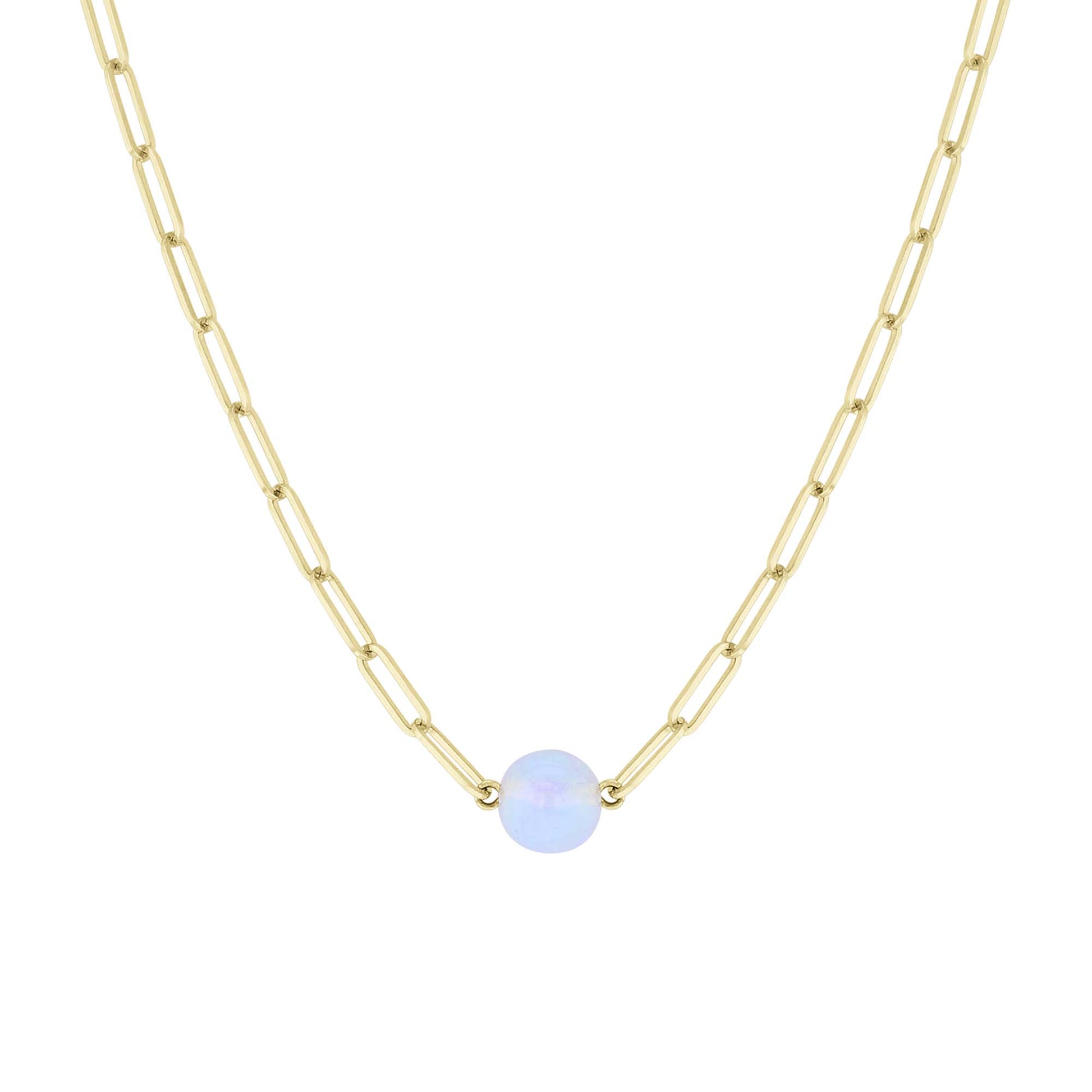 Juno Opal Paper Clip Chain Necklace