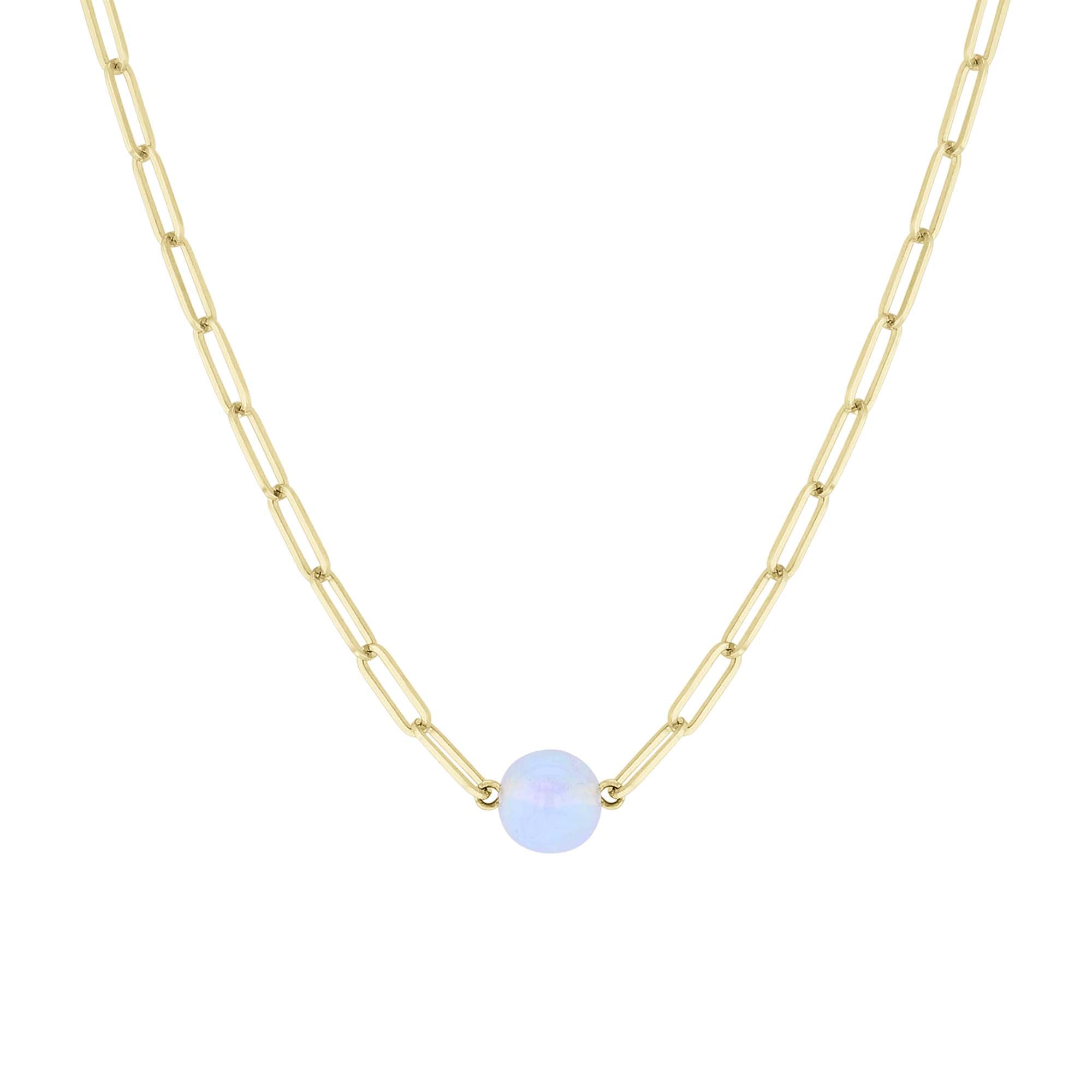 Juno Opal Paper Clip Chain Necklace