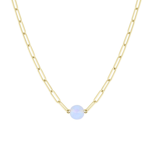 Juno Opal Paper Clip Chain Necklace