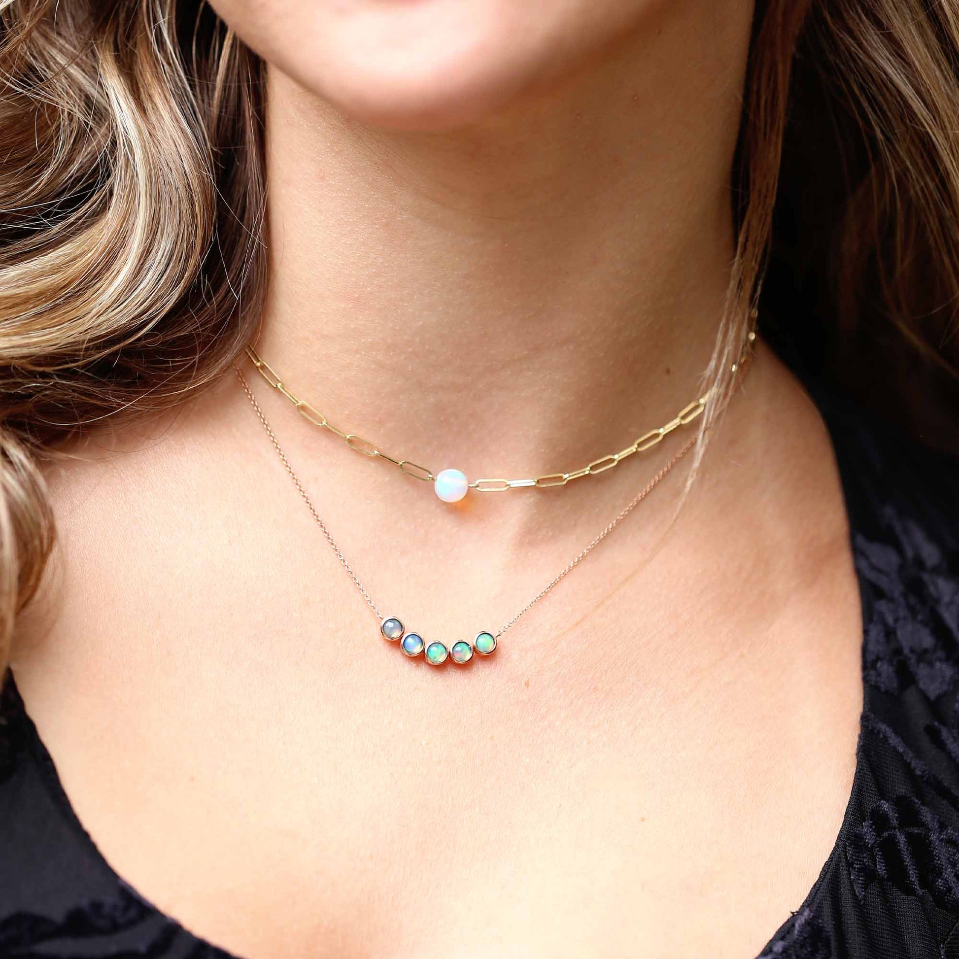 Gaia Opal Bezel Necklace