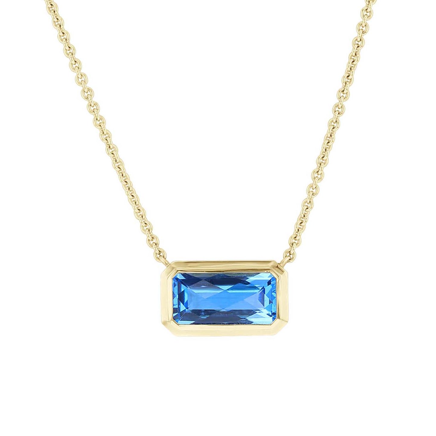 Hera Blue Topaz Bezel Necklace