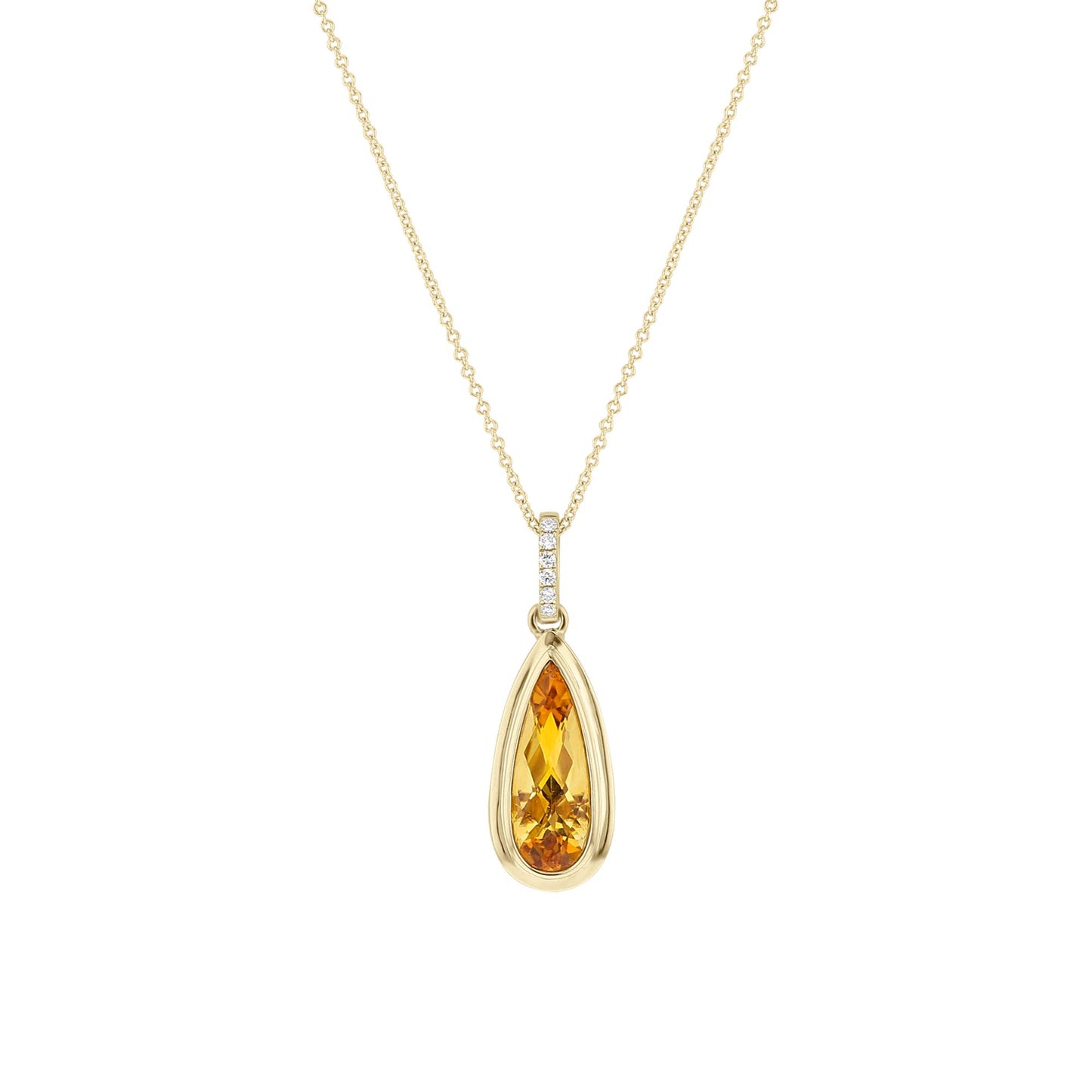 Ceres Citrine & Diamond Necklace
