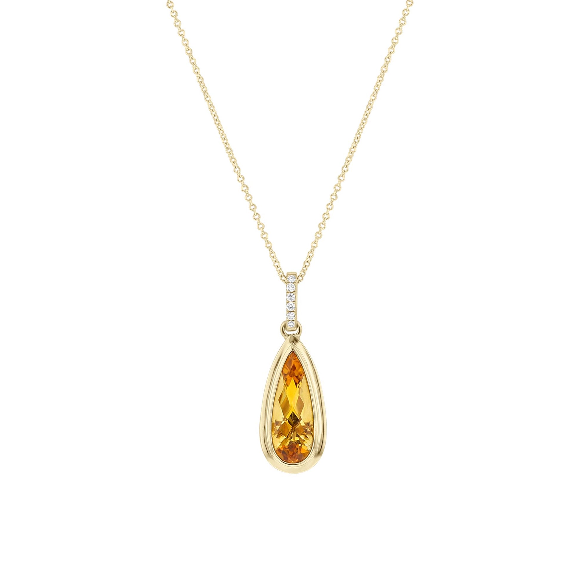 Ceres Citrine & Diamond Necklace