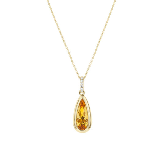 Ceres Citrine & Diamond Necklace