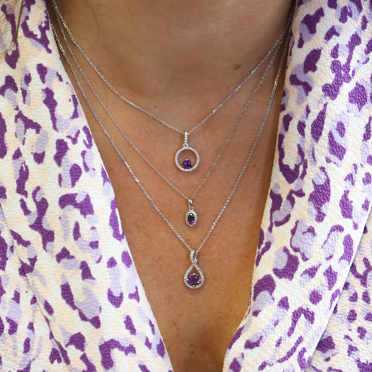 Silver Limitless Amethyst & Diamond Necklace – Steven Singer Jewelers