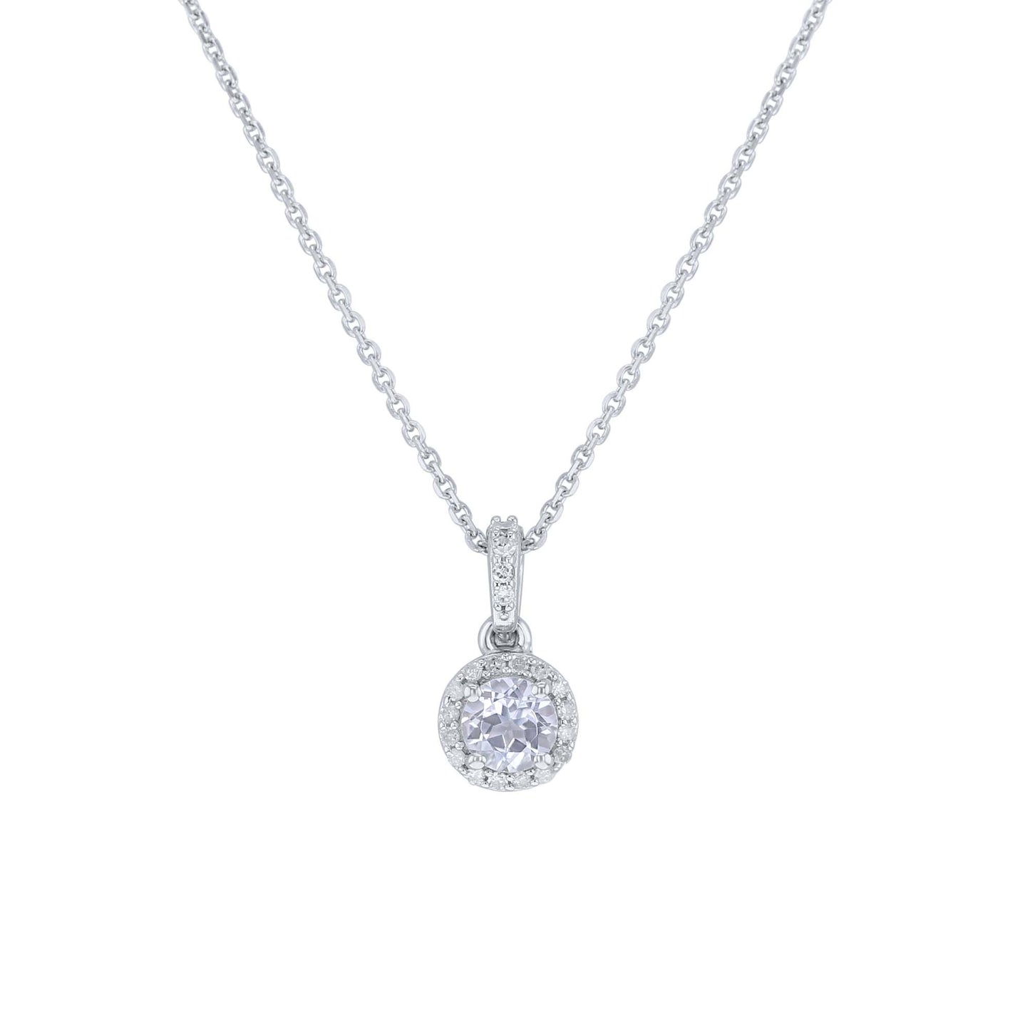 Silver Cupcake White Topaz & Diamond Necklace