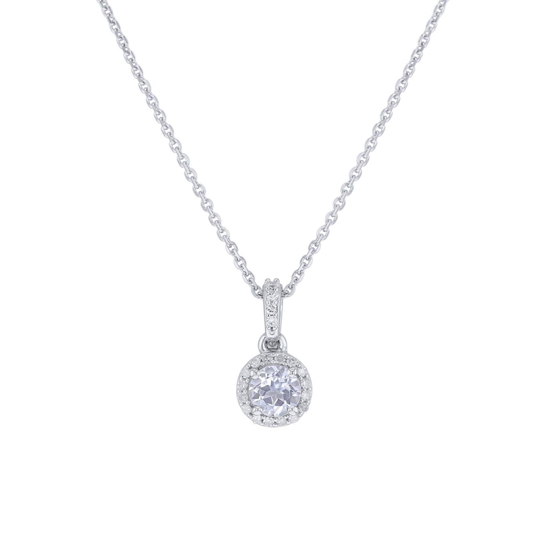 Silver Cupcake White Topaz & Diamond Necklace