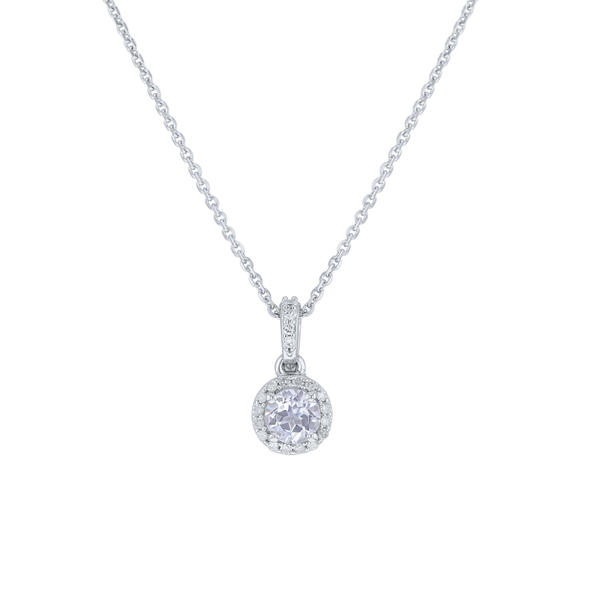 Silver Cupcake White Topaz & Diamond Necklace