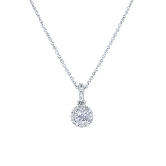 Silver Cupcake White Topaz & Diamond Necklace