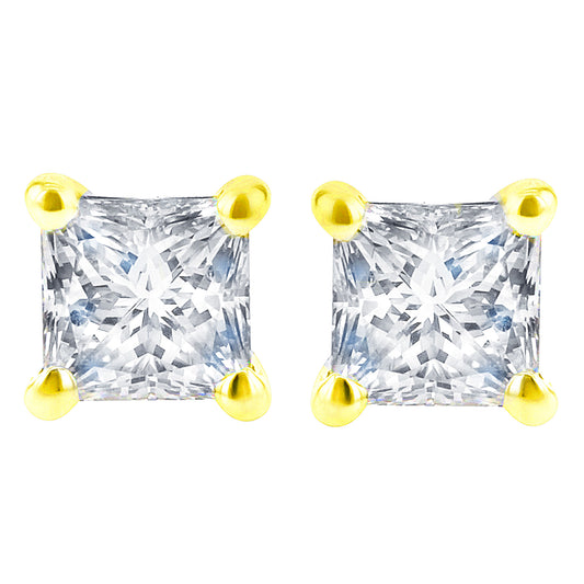 Princess Bella Diamond Stud Earrings 1 1/2ct