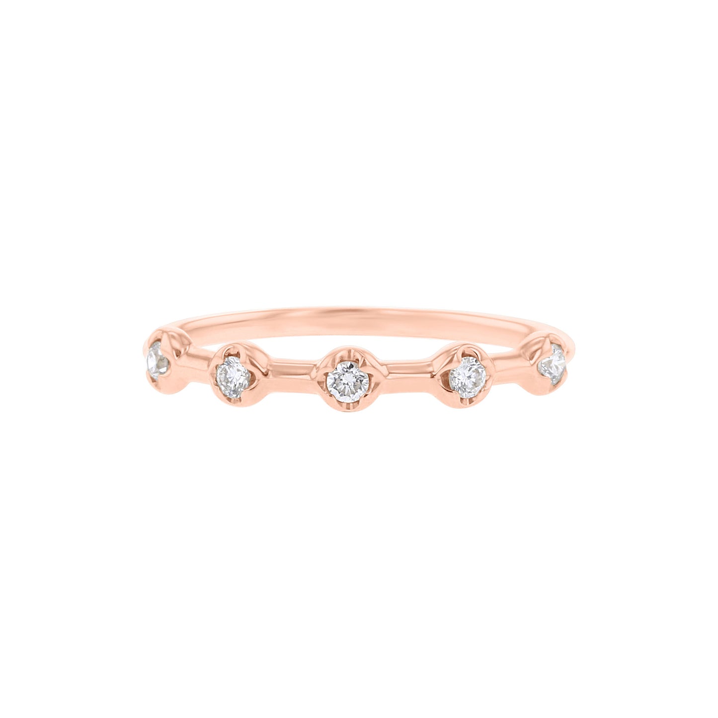 Aubrey Bubble Station Diamond Ring 1/8ct