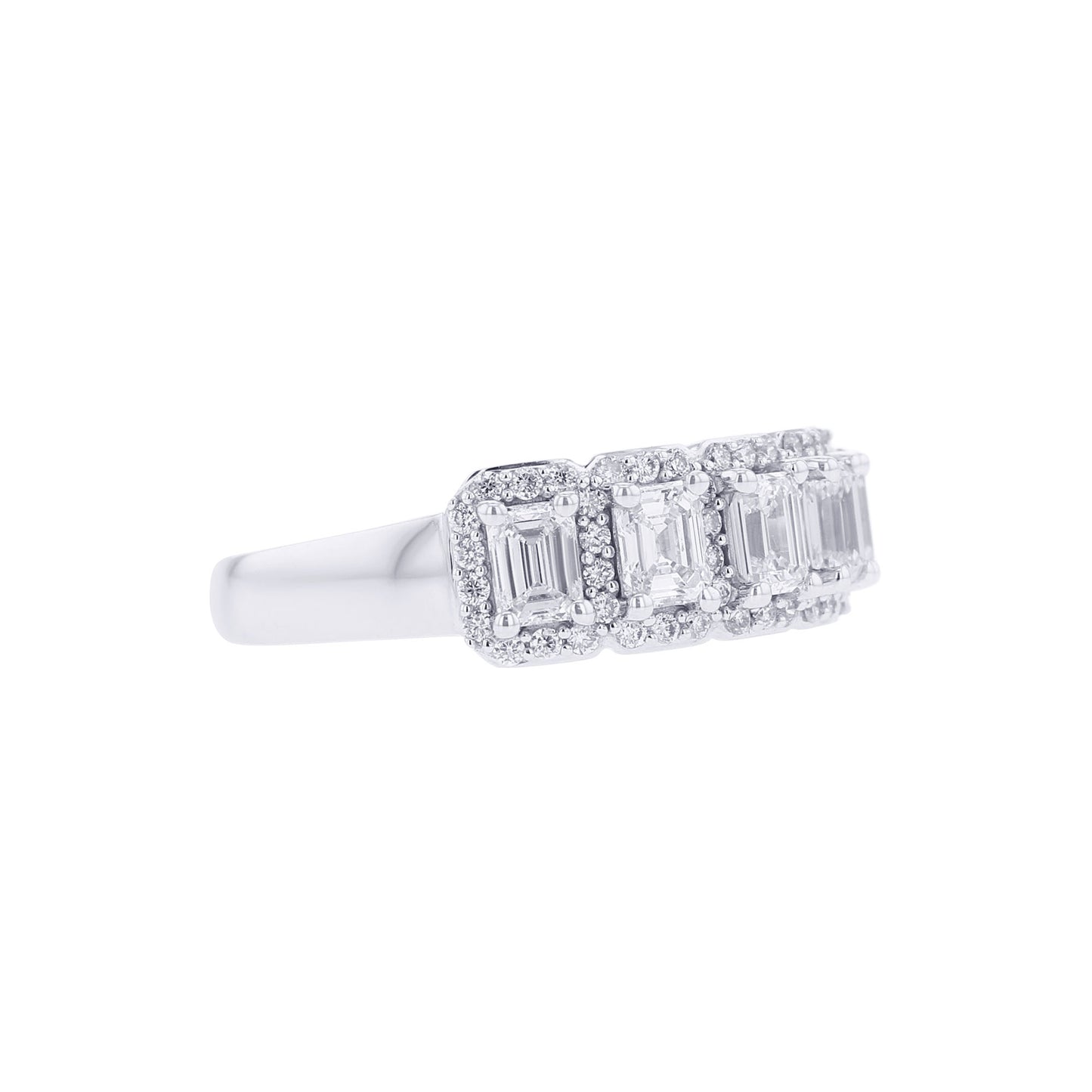 Lovella 5 Stone Halo Diamond Ring 1 1/4ct