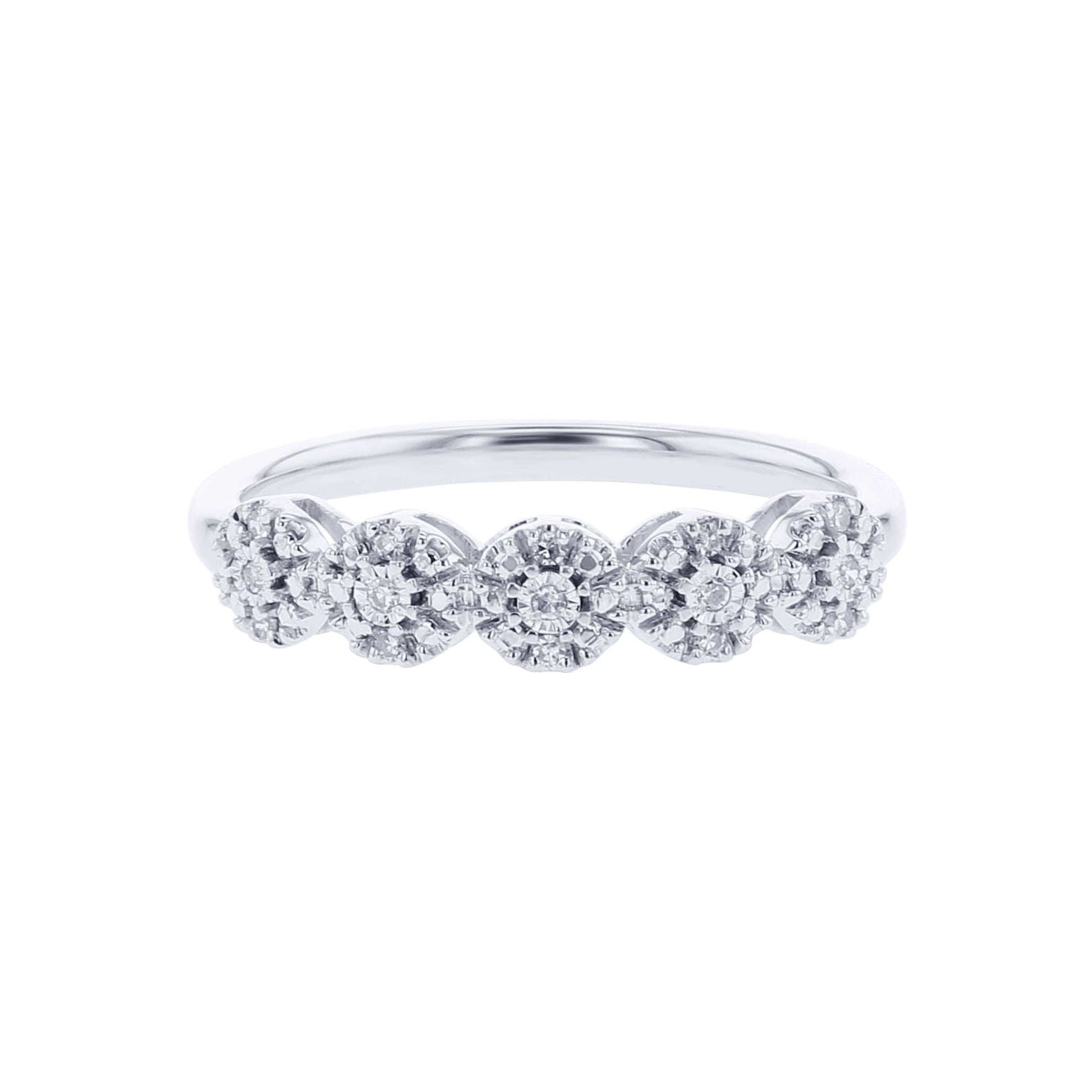 Heavenly Halo Silver Diamond Ring