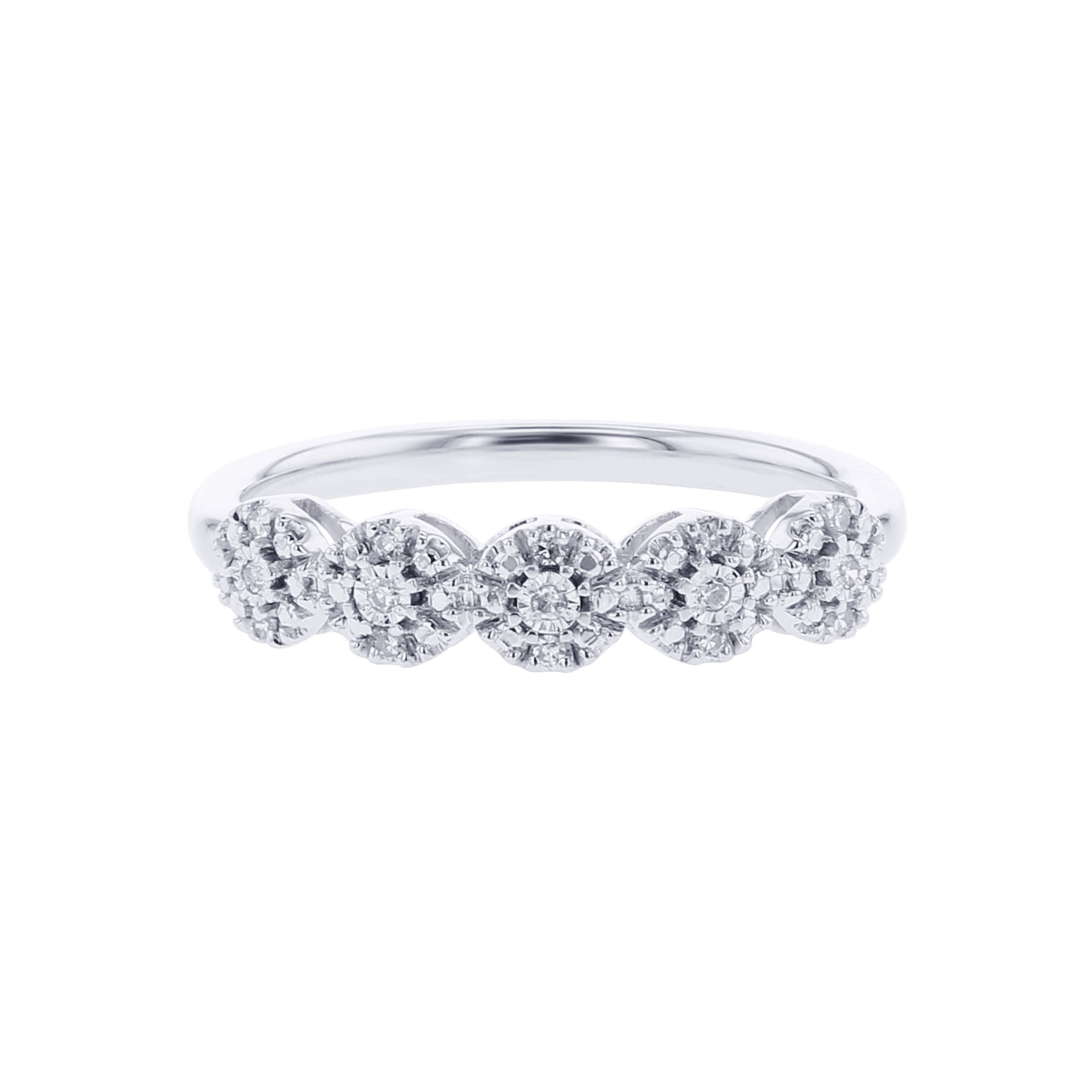 Heavenly Halo Silver Diamond Ring