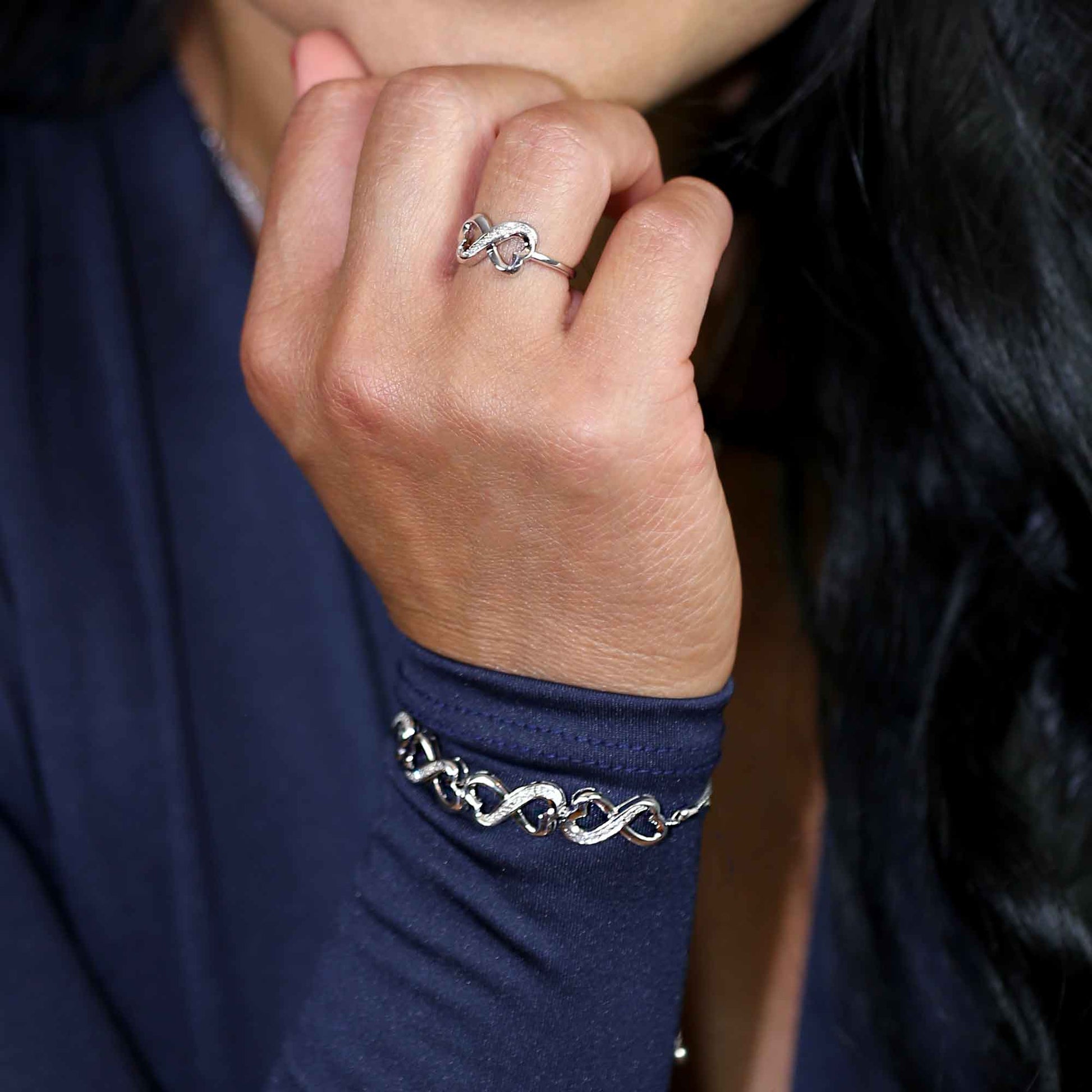 Follow Your Heart Silver Diamond Ring