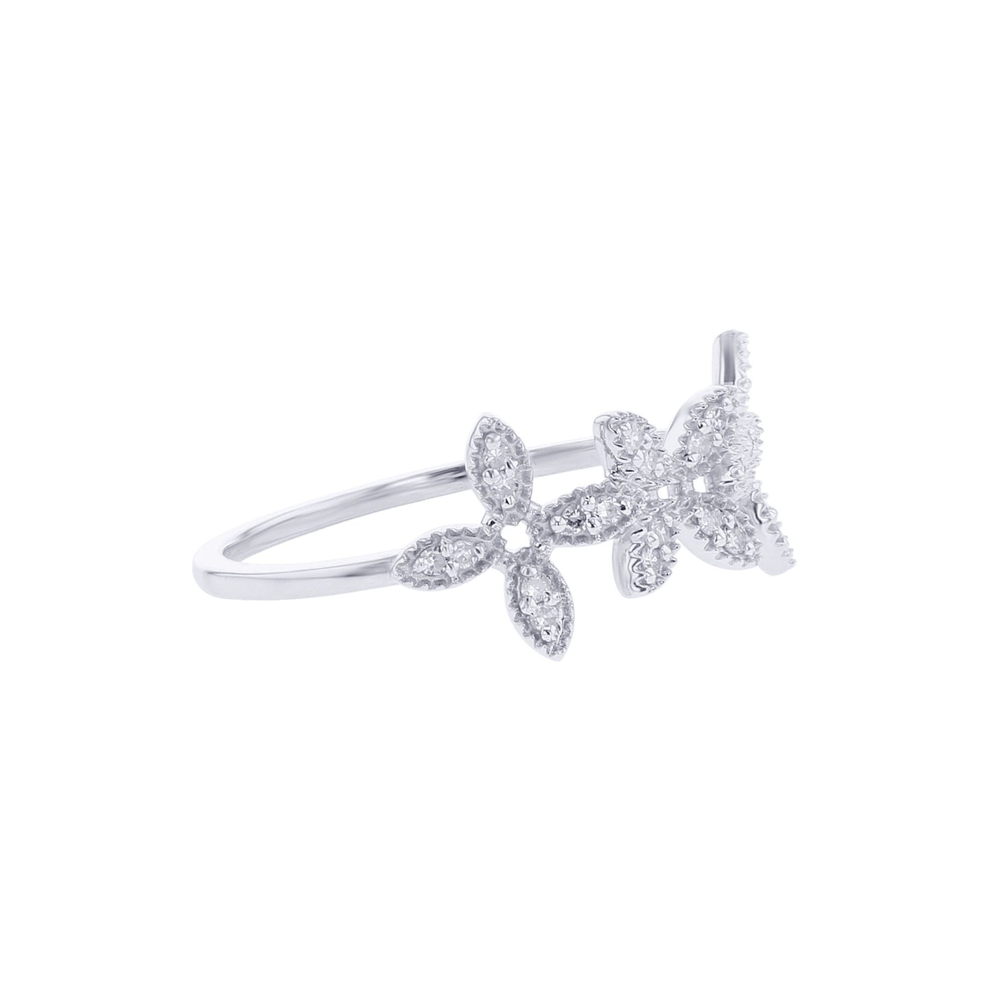 Floating Floral Diamond Ring