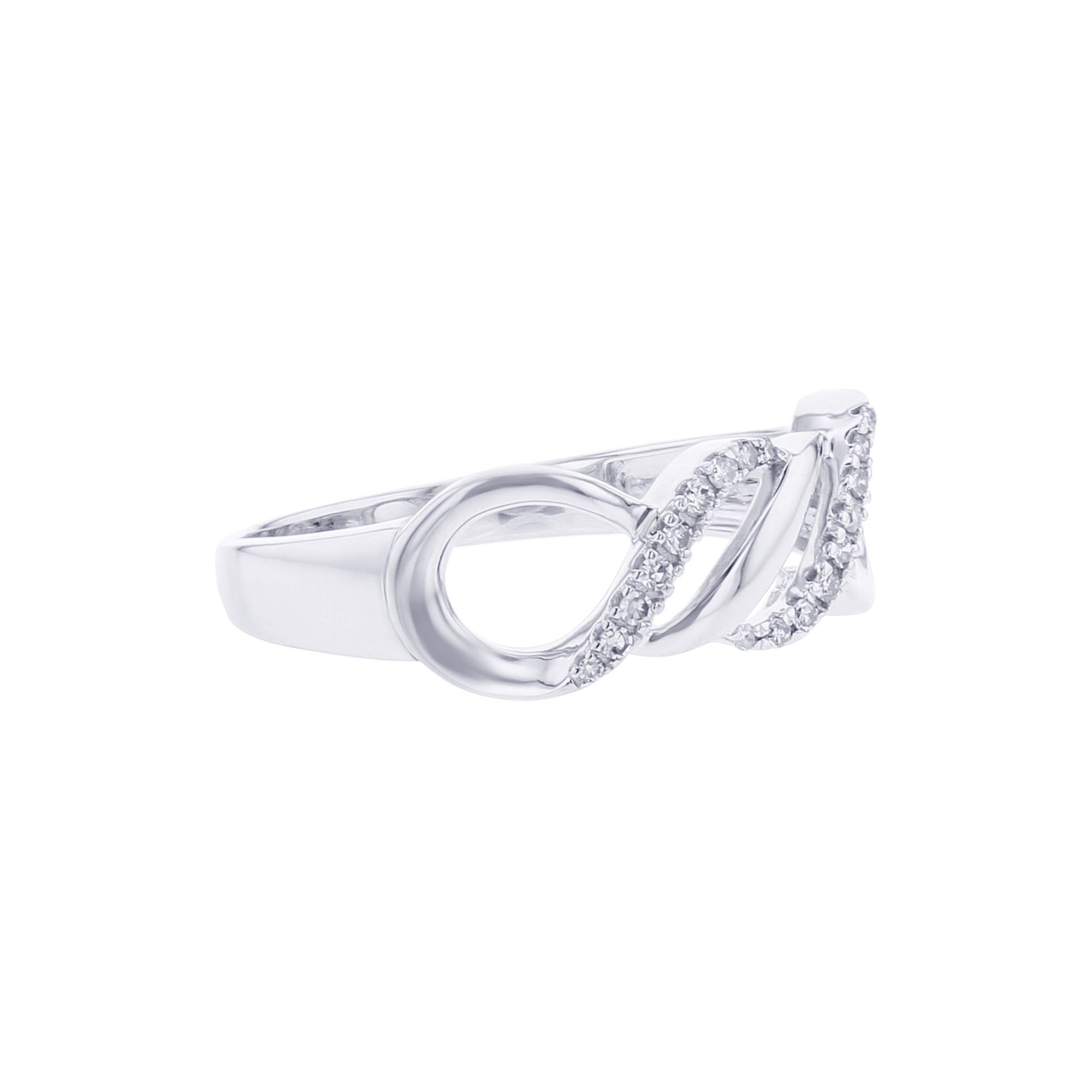 Silver Infinite Flourish Diamond Ring