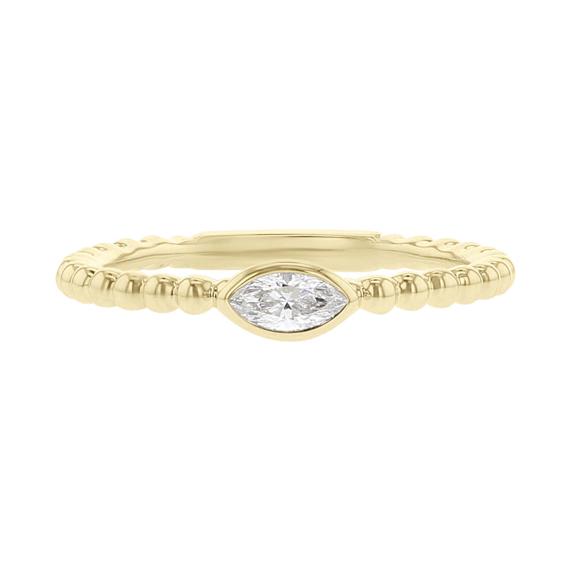 Paloma Marquise Cut Beaded Bezel Diamond Ring