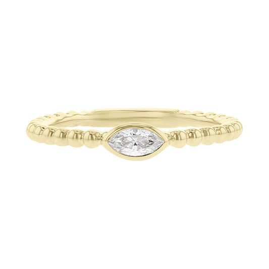Paloma Marquise Cut Beaded Bezel Diamond Ring