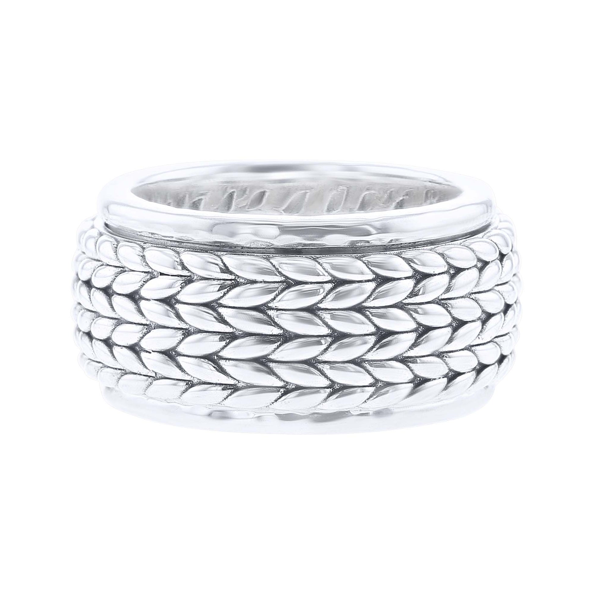 Silver Basketweave Spinner Ring