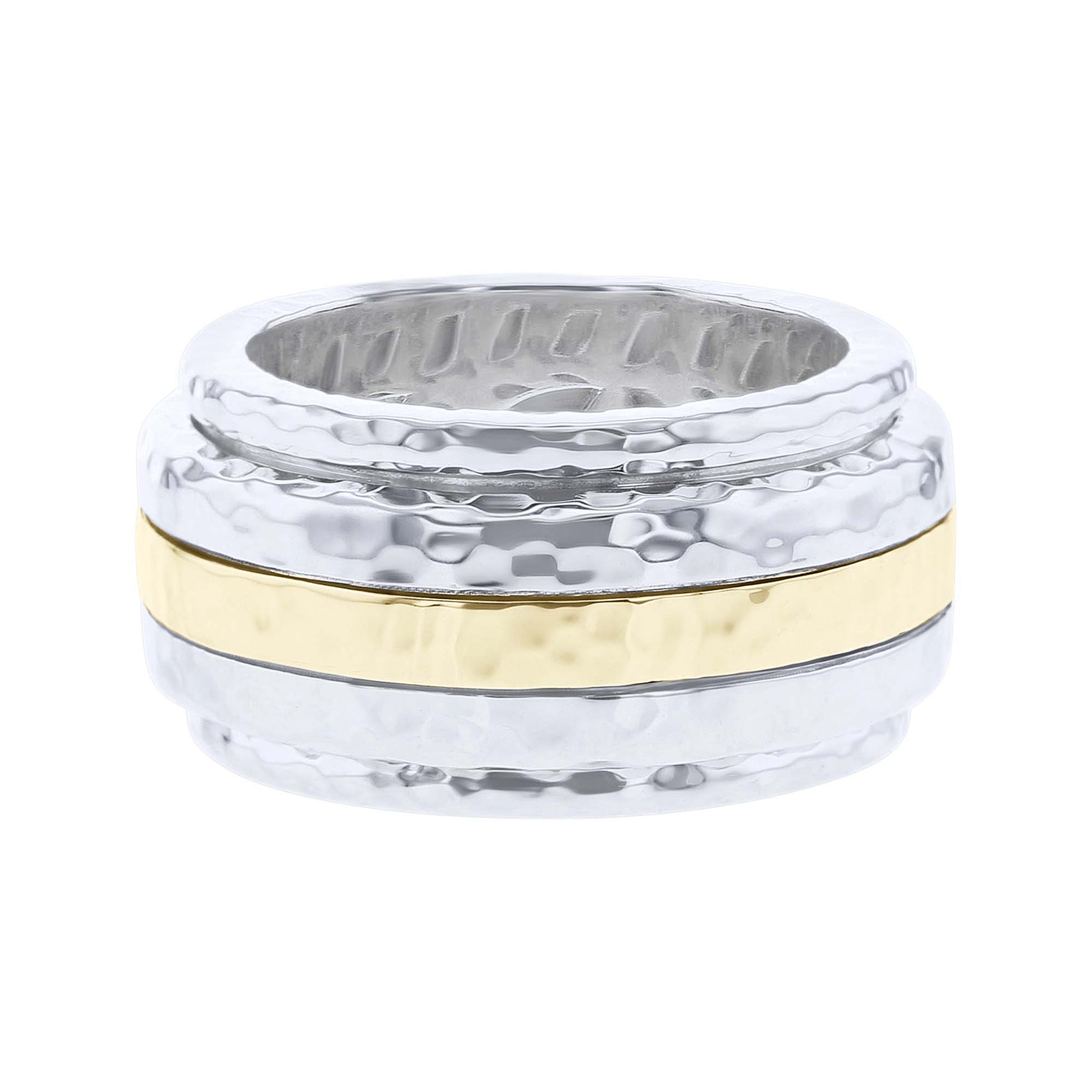 Silver Hammered Spinner Ring