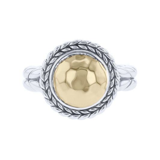 Kira Silver & Gold Woven Ring