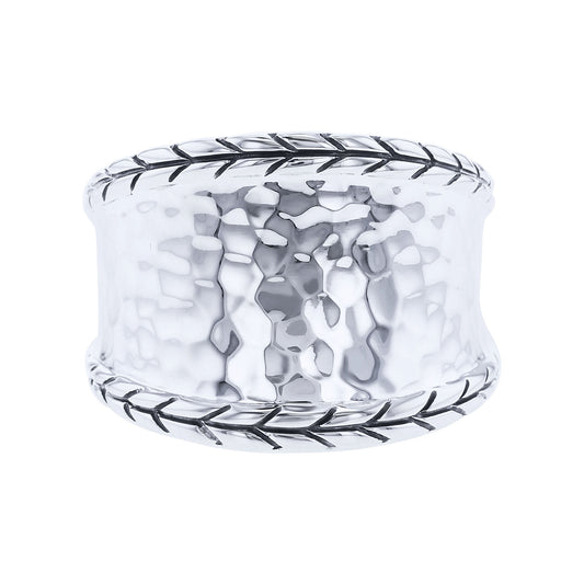 Silver Jane Hammered Saddle Ring