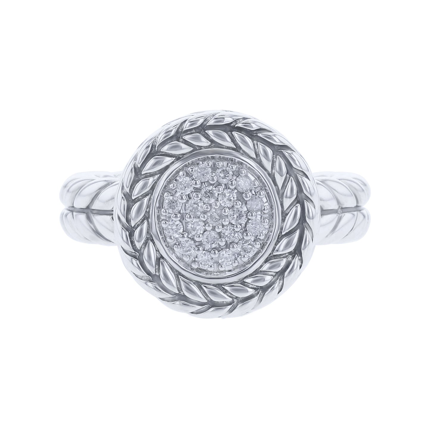 Silver Kenna Pave Diamond Ring