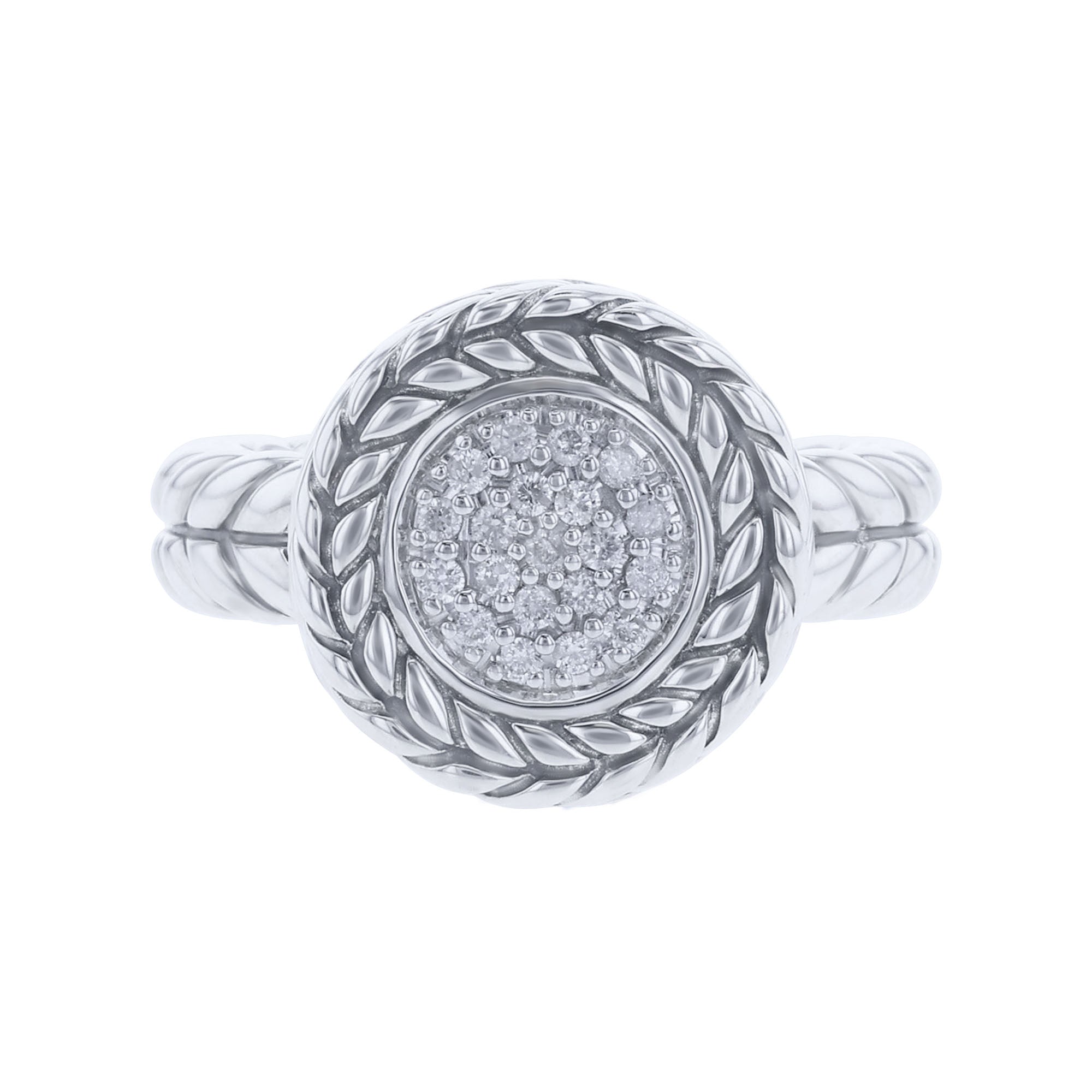 Silver Kenna Pave Diamond Ring