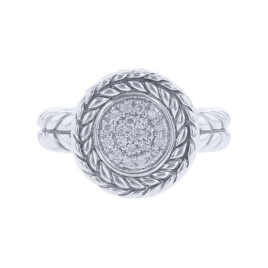 Silver Kenna Pave Diamond Ring