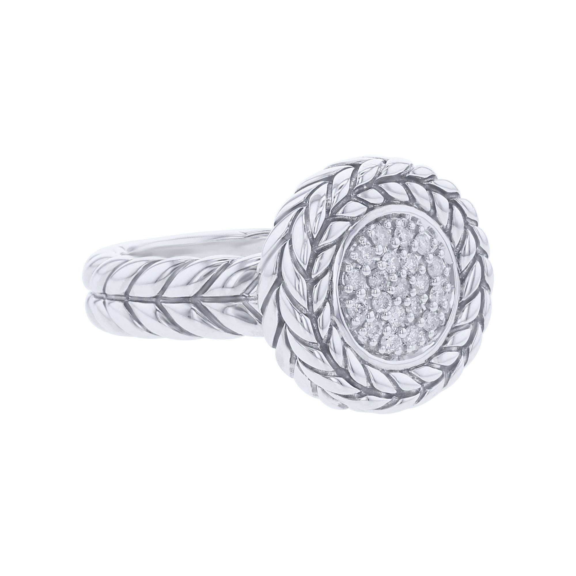 Silver Kenna Pave Diamond Ring